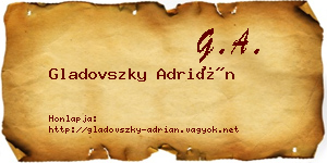 Gladovszky Adrián névjegykártya